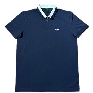 BOSS - Interlock-cotton slim-fit polo shirt with logo patch|small